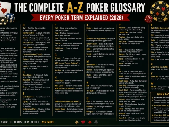 The Complete A-Z Poker Glossary: Every Poker Term Explained (2026)