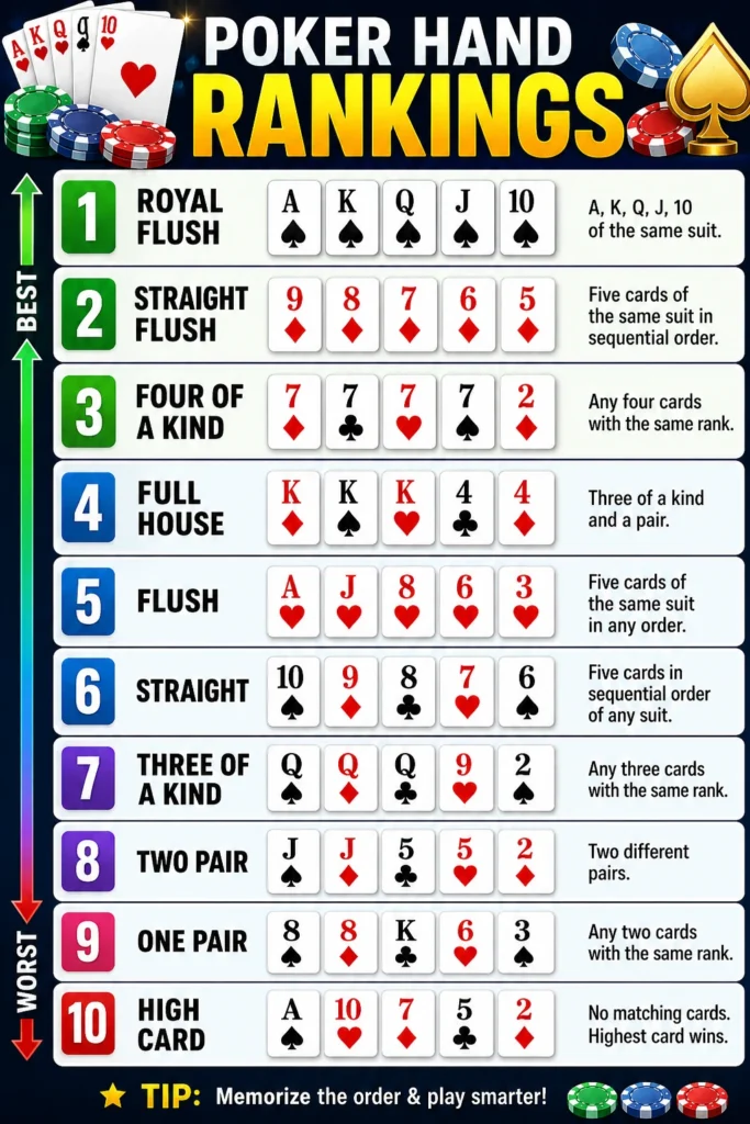 Poker Hand Rankings Explained: The Complete Guide