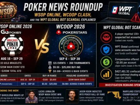 Poker News Roundup: WSOP Online, WCOOP Clash, and the WPT Global Bot Scandal Explained