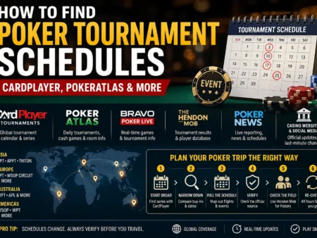 How to Find Poker Tournament Schedules: CardPlayer, PokerAtlas & Morea