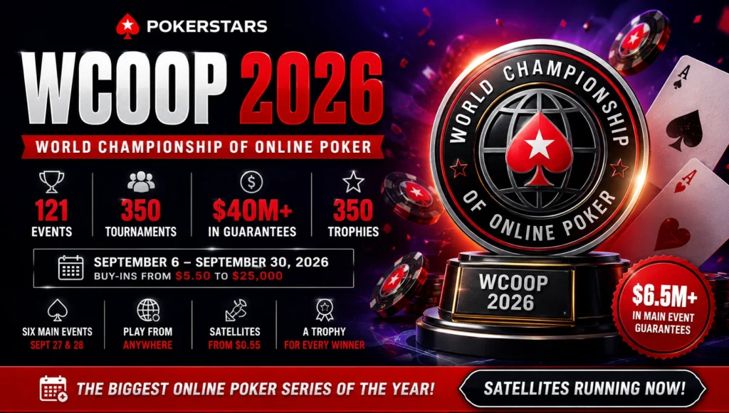 2026 WCOOP Full Schedule: 121 Events, Six Main Events, $6.5M+ Guaranteed