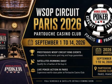 WSOP Circuit Paris 2026: Partouche Casino Club Schedule & Satellites