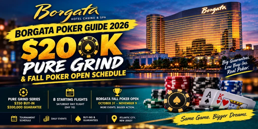 Borgata Poker Schedule 2026: October & November Tournaments and Prize Pools
