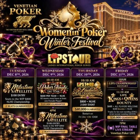 LIPS Women in Poker Winter Festival 2026 Moves to The Venetian: Schedule, Guarantees and Satellites