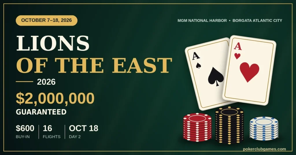 Lions of the East 2026: Schedule, Buy-In, $2M Prize Pool and Live Updates