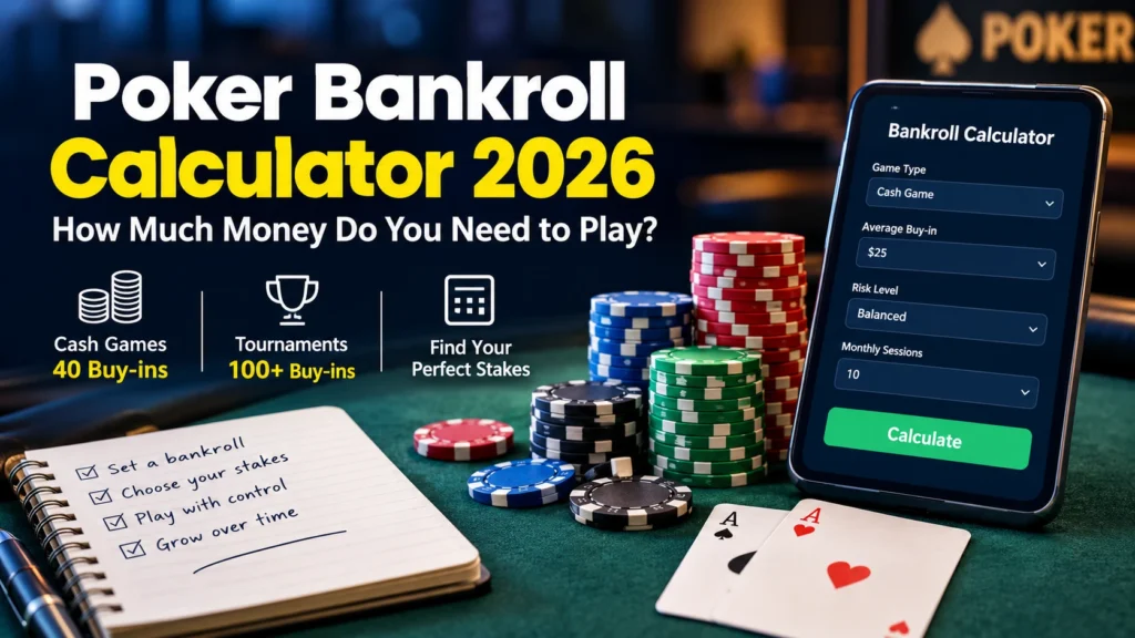 Poker Bankroll Calculator 2026: How Much Money Do You Need to Play?