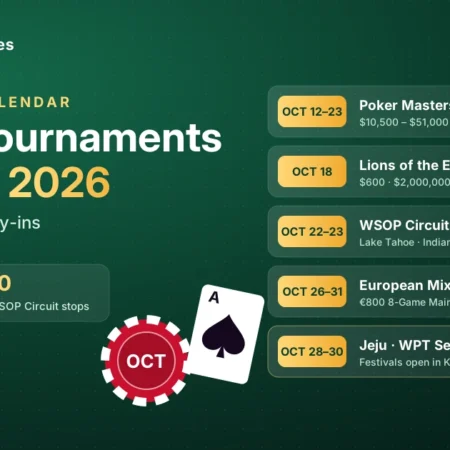 Upcoming Poker Tournaments October 2026: Full Calendar, Dates & Buy-ins