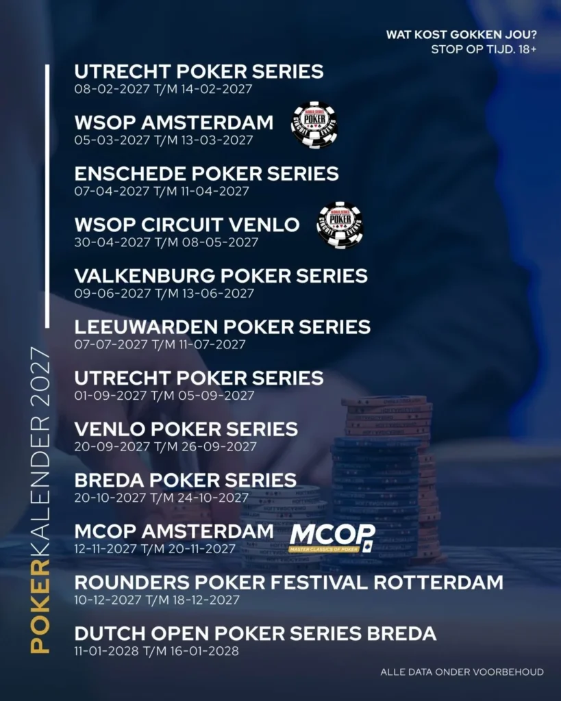 Holland Casino 2027 Poker Calendar: WSOP Circuit Amsterdam and Venlo Dates Confirmed