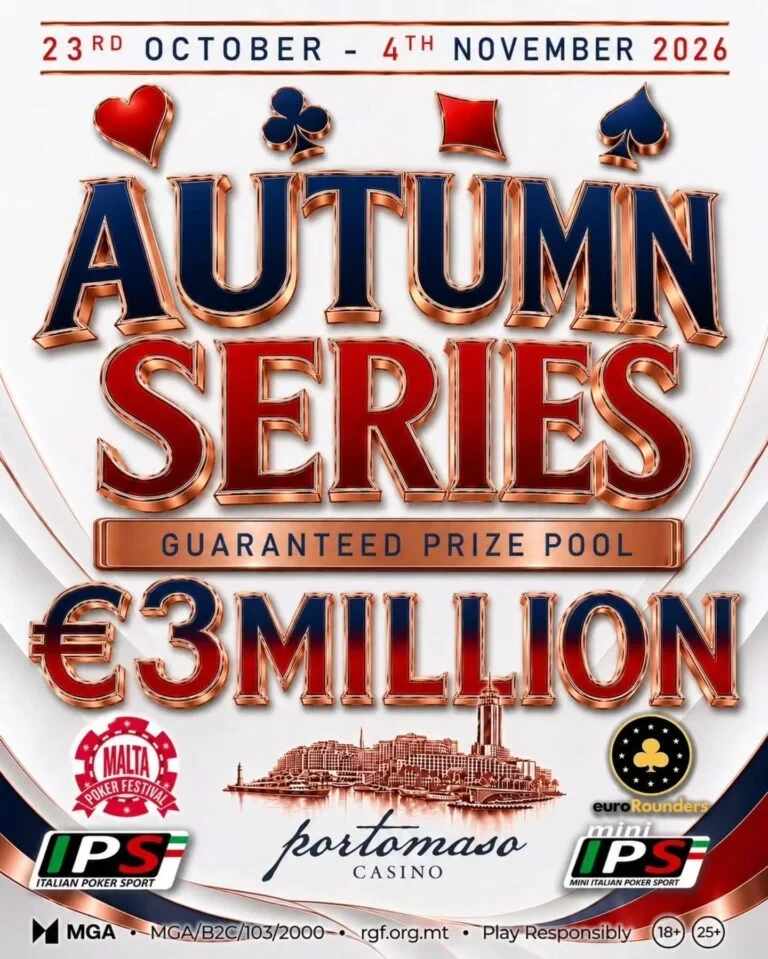 Portomaso Autumn Series 2026: €3 Million Guaranteed Festival Kicks Off in Malta