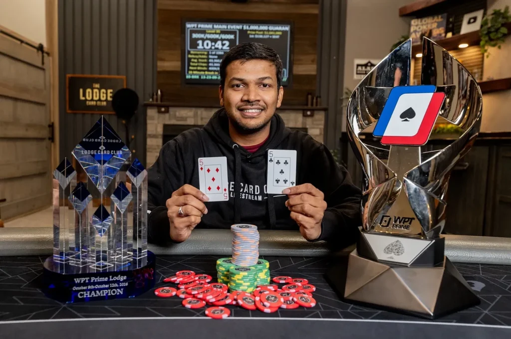 Shrikant Pillamarapu Wins WPT Prime Lodge Championship in Texas After Short-Stack Comeback