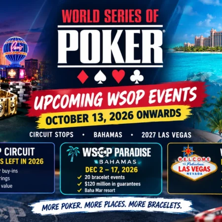 Upcoming WSOP Schedule 2026: Every Circuit Stop, WSOP Paradise Event & 2027 Dates